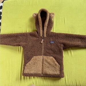 Patagonia Tan Fleece Hoodie with Bear Ears